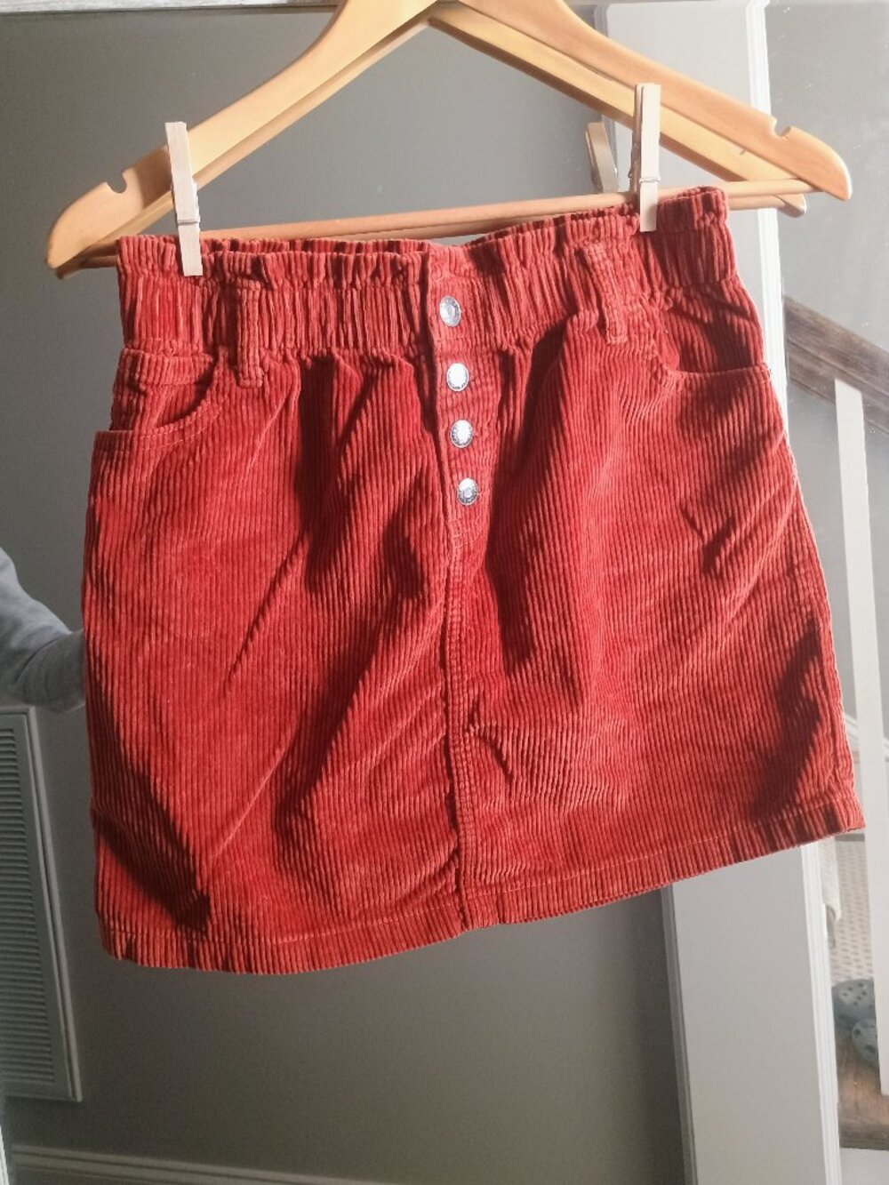 Cat & Jack Rust Corduroy Button-Front Mini Skirt